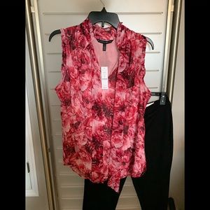 Whitehouse Blackmarket Pink Floral Blouse